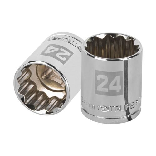 13538 - Dado de 24 mm, 12 puntas, cuadro 1/2", Truper
