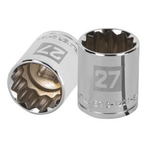 13541 - Dado de 27 mm, 12 puntas, cuadro 1/2", Truper
