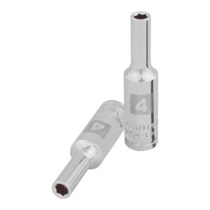 100968 - Dado largo de 4 mm, 6 puntas, cuadro 1/4", Truper