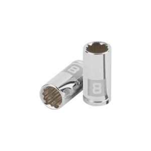 100980 - Dado de 8 mm, 12 puntas, cuadro 1/4", Truper