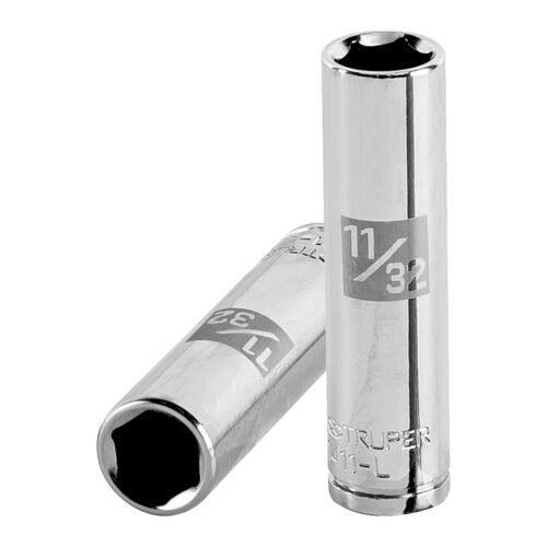 13185 - Dado largo de 11/32", 6 puntas, cuadro 1/4", Truper