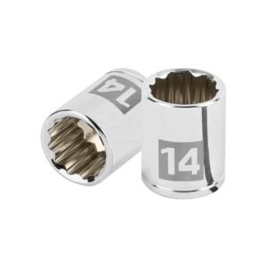 100953 - Dado de 14 mm, 12 puntas, cuadro 1/4", Truper