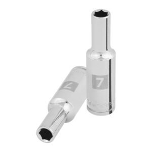 100992 - Dado largo de 7 mm, 6 puntas, cuadro 3/8", Truper