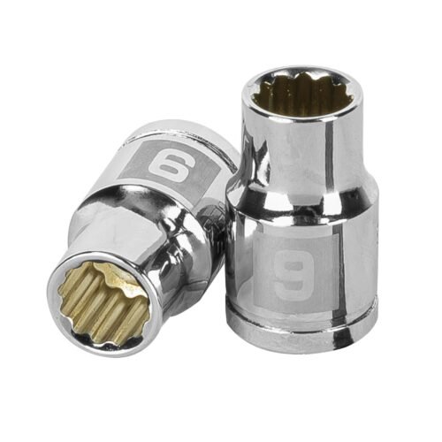 13629 - Dado de 9 mm, 12 puntas, cuadro 3/8", Truper