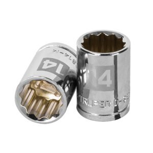 13634 - Dado de 14 mm, 12 puntas, cuadro 3/8", Truper