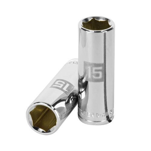 13775 - Dado largo de 15 mm, 6 puntas, cuadro 3/8", Truper