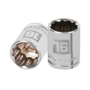 13636 - Dado de 16 mm, 12 puntas, cuadro 3/8", Truper