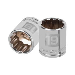 13639 - Dado de 19 mm, 12 puntas, cuadro 3/8", Truper