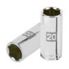 100995 - Dado largo de 20 mm, 6 puntas, cuadro 3/8", Truper