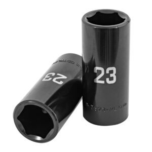 100922 - Dado largo impacto de 23 mm, 6 puntas, cuadro 1/2", Truper