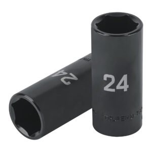 100923 - Dado largo impacto de 24 mm, 6 puntas, cuadro 1/2", Truper