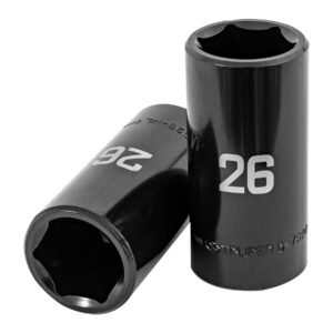 100925 - Dado largo impacto de 26 mm, 6 puntas, cuadro 1/2", Truper