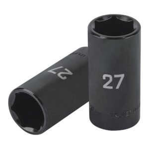 100926 - Dado largo impacto de 27 mm, 6 puntas, cuadro 1/2", Truper