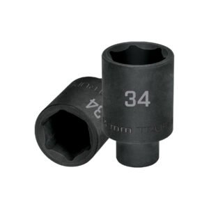 103193 - Dado largo impacto de 34 mm, 6 puntas, cuadro 1/2", Truper