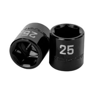 100898 - Dado de impacto de 25 mm, 6 puntas, cuadro 1/2", Truper