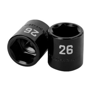 100899 - Dado de impacto de 26 mm, 6 puntas, cuadro 1/2", Truper