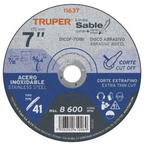 11637 - Disco Tipo 41 de 7" x 1.8 mm corte fino acero inox, Sable