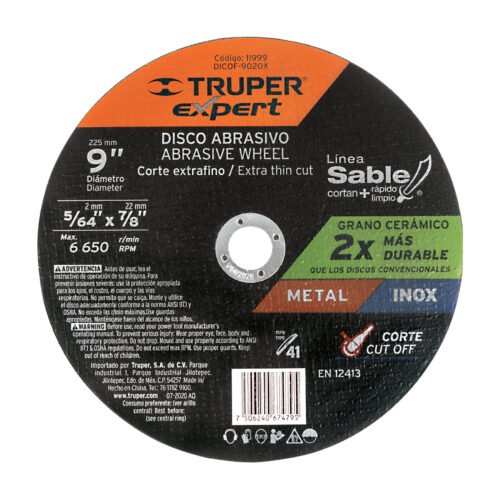 DICOF-9020X.jpg 11999 - Disco Tipo 41 de 9" x 2 mm corte fino de metal, Expert