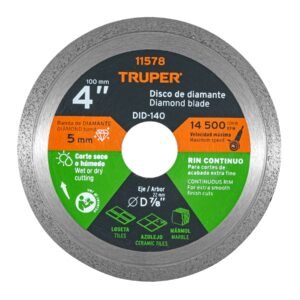 11578 - Disco de diamante de 4" x 1.6 mm, rin continuo, TRUPER