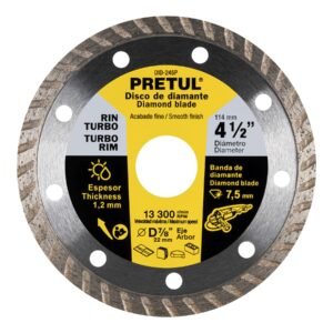 27017 - Disco de diamante de 4-1/2" x 1.2 mm, rin turbo, PRETUL