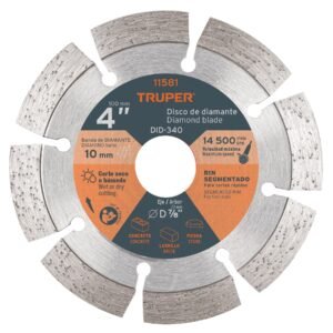 11581 - Disco de diamante de 4" x 2.1 mm, rin segmentado, TRUPER