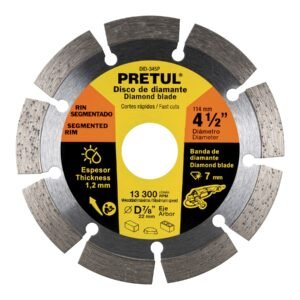 27032 - Disco de diamante de 4-1/2" x 1.2 mm rin segmentado, PRETUL