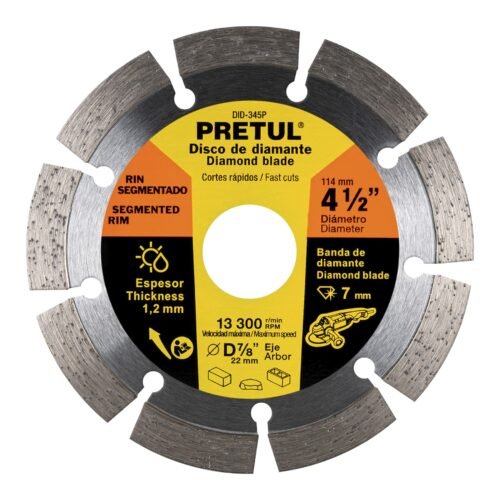 27032 - Disco de diamante de 4-1/2" x 1.2 mm rin segmentado, PRETUL