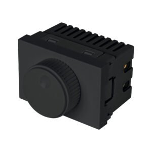 47886 - Dimmer giratorio negro de 1.5 módulos, línea Lisboa, Volteck