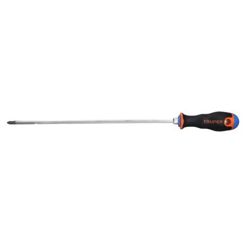 100838 - Desarmador de cruz 1/4" x 12" mango Comfort Grip, Truper