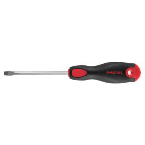 21481 - Desarmador plano 1/4" x 4"mango Comfort Grip, Pretul