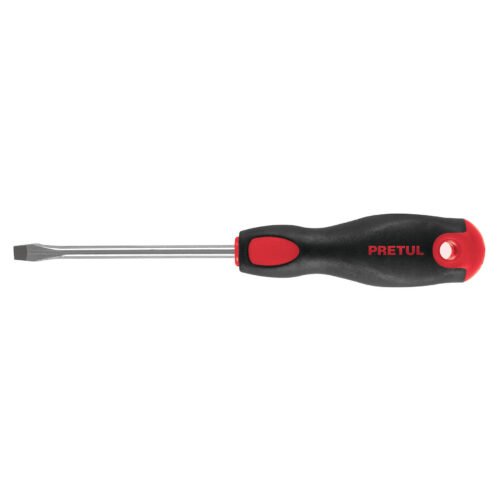 21481 - Desarmador plano 1/4" x 4"mango Comfort Grip, Pretul