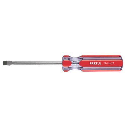 21459 - Desarmador plano 1/4 x 4" mango de PVC, Pretul