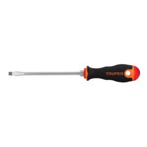 14000 - Desarmador plano 1/4" x 6" mango Comfort Grip, Truper