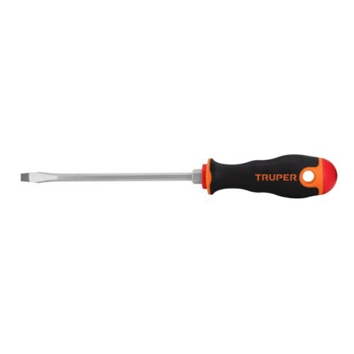 14000 - Desarmador plano 1/4" x 6" mango Comfort Grip, Truper