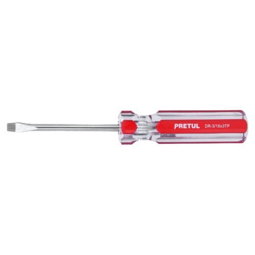 21456 - Desarmador plano 3/16 x 3" mango de PVC, Pretul