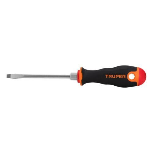 13992 - Desarmador plano 3/16" x 4" mango Comfort Grip, Truper