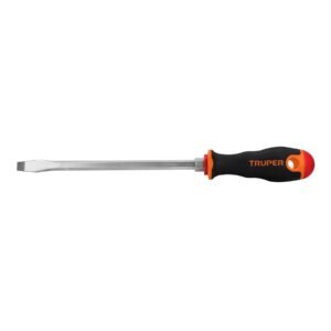 100834 - Desarmador plano 3/8" x 8" mango Comfort Grip, Truper