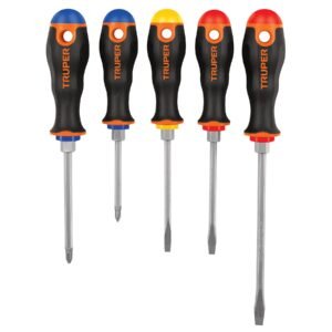 DTJ-5B.jpg 14138 - Juego de 5 desarmadores mango Comfort Grip, Truper