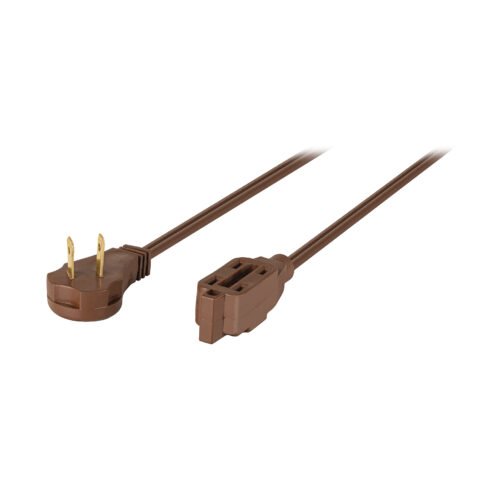48001 - Extensión eléctrica doméstica 2 m clavija plana, café