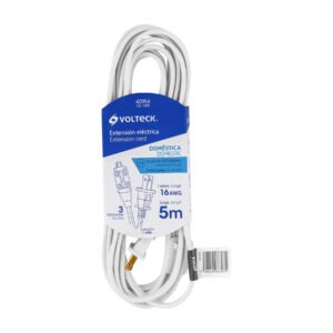 40154 - Extensión eléctrica doméstica 5 m clavija recta, blanca