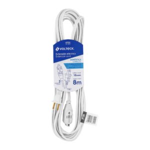 40156 - Extensión eléctrica doméstica 8 m clavija recta, blanca