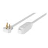 46988 - Extensión doméstica aterrizada 3 m blanca con clavija plana