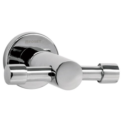 49667 - Gancho doble metálico cromo para toallas, Foset Element