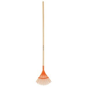 19678 - Escoba metálica para jardín, curva, 15 dientes, mango 48"