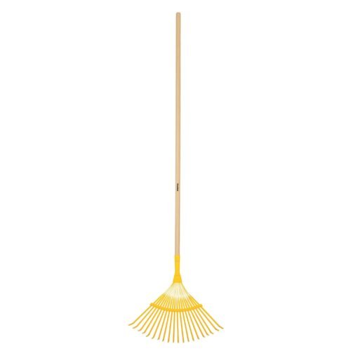 21431 - Escoba metálica para jardín, curva, 20 dientes, mango 48"