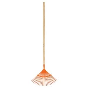 14322 - Escoba metálica para jardín, curva, 22 dientes, mango 48"