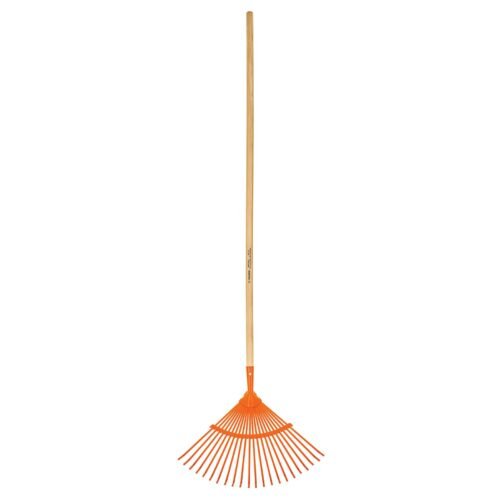 14322 - Escoba metálica para jardín, curva, 22 dientes, mango 48"