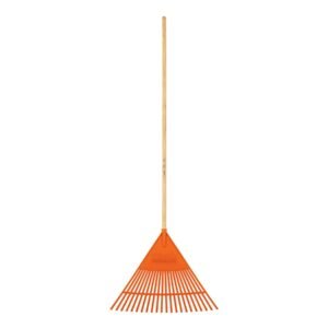 19785 - Escoba plástica para jardín, flexible, 22 dientes, mango 48"