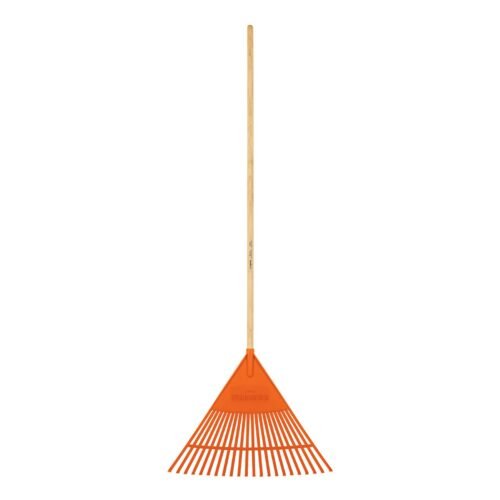 19785 - Escoba plástica para jardín, flexible, 22 dientes, mango 48"