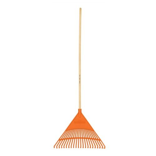 19786 - Escoba plástica para jardín, rígida, 22 dientes, mango 48"
